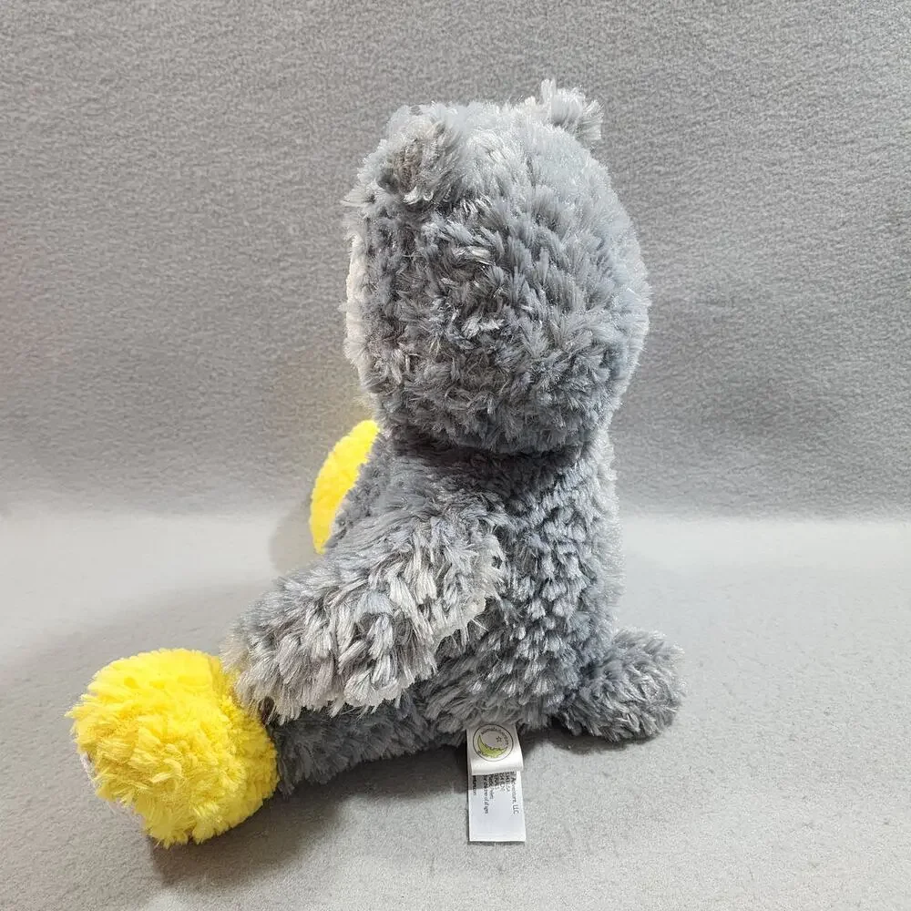 Animal Adventure OWL Gray Yellow White Waffle Weave Stuffed Lovey Plush 2016